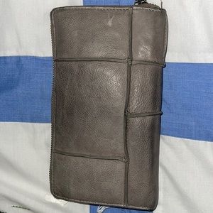 Leather Wallet Grey  1